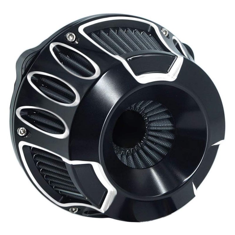 AGECO Air Intake Filter Motorcycle Air Cleaner Cnc Cut Kit Black for Harley Touring Street Glide 2008 - 2016 Softail 2016 - 2017 Fitment - C - Image 2